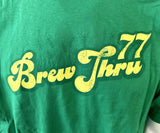 Anvil Men's Brew Thru 77 Graphic Green Short Sleeve Shirt Size Large