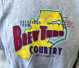 Anvil Men's Brew Thru Country Outer Banks Graphic Gray Short Sleeve Shirt Size L