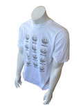 Anvil Men's Golf Ball Face Per Hole Graphic White Short Sleeve Shirt Size Large