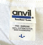 Anvil Men's Golf Ball Face Per Hole Graphic White Short Sleeve Shirt Size Large
