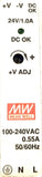 Mean Well MDR-20-24 Power Supply 100-240VAC 0.55A 50-60Hz