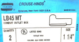 Cooper Crouse-Hinds LB45MT Conduit Body E30640 1-1/4" (Box of 2)