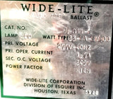 Widelite 4-R11-E Auto TRF Ballast M33-MA-MV400 N33-MA-MV400 277V 60Hz 1.7A
