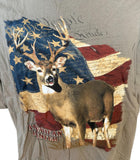 Delta Men's American Hunter Buck Graphic Tan Short Sleeve Shirt Size X-Large