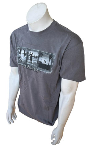 Anvil Men's A Perfect Day Golf Graphic Gray Short Sleeve Shirt Size Large