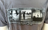 Anvil Men's A Perfect Day Golf Graphic Gray Short Sleeve Shirt Size Large