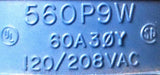 Hubbell 560P9W Pin & Sleeve Male Connector 60A 120-208VAC 231A D-53141-01A 3øY