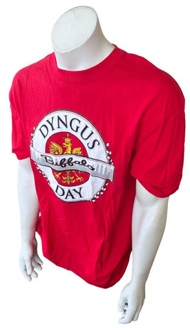 Anvil Men's Dyngus Day Buffalo Graphic Red Short Sleeve Shirt Size X-Large