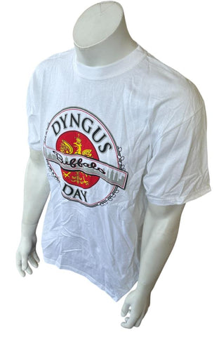 Anvil Men's Dyngus Day Buffalo Graphic White Short Sleeve Shirt Size Large