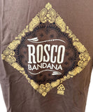 Hard Rock Records Men's Rosco Bandana Graphic Brown Short Sleeve Shirt Size M