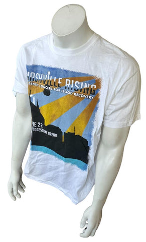 Anvil Men's Nashville Rising Benefit Concert White Short Sleeve Shirt Size Large
