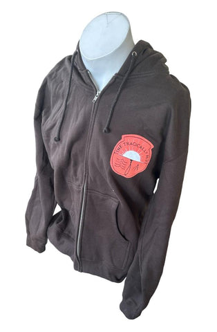 Independent Men's The Tragically Hip Rock Band Brown Zip-Up Hoodie Size Medium