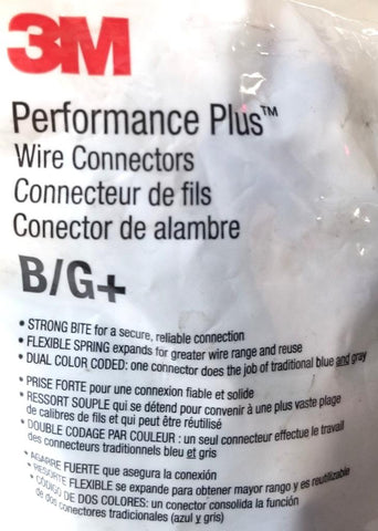 3M B/G+ Performance Plus Wire Connectors 9D07B (Lot of 2)