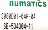 Numatics 3000D01-04A-04 Pneumatic Air Cylinder SE-534304-11 W/ Numatics HPNPS31