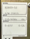 Electronic Measurement Inc EXH 60-5S Programmable DC Power Supply 300W 0-60V 5A