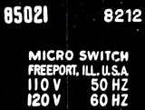 Micro Switch PTY2211 Pushbutton 85021 110-120V 50-60Hz