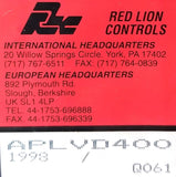 Red Lion APLVD400 Digital Panel Meter APLVD DC
