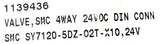 SMC SY7120-5DZ-02T-X10 Valve 4-Way 24VDC DIN 0.15-0.7MPa RV