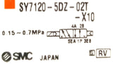 SMC SY7120-5DZ-02T-X10 Valve 4-Way 24VDC DIN 0.15-0.7MPa RV