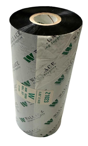 Wallace Imaging Supplies Z1023 Black Wax Ribbon Roll 6.85" X 1476'