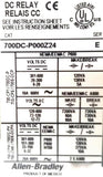 Allen-Bradley 700DC-P000Z24 DC Control Relay 700DC Type P Ser E NEMA P600
