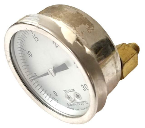 Ashcroft Gauge 0-30 Vacuum Bronze Tube Back Connection Brass Socket