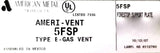 American Metal Ameri-Vent 5FSP Firestop Support Plate Gas Vent Type B 733G