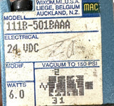 MAC 111B-501BAAA Solenoid Valve 24VDC 6.0W 150PSI