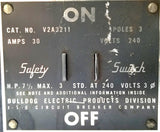 Unbranded V2A3211 Panelboard Switch 30A 3P 240V 7-1/2HP Max