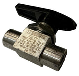 Whitey SS-43F4 Stainless Steel Ball Valve 1/4" FNPT 3000 PSI 2-Way