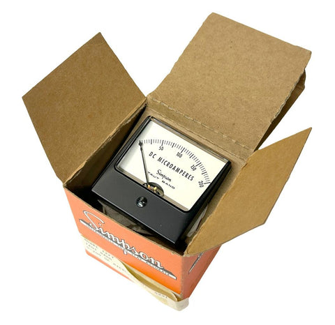 Simpson 1227 Rectangular Analog Panel DC Amperes Meter 4331 0-200 DC Microamps
