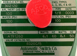 ASCO Red Hat 8320G15 Solenoid Valve 1/8" Pipe 100 PSI 6.1W 3-Way