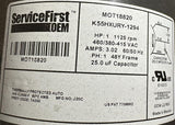 Trane ServiceFirst OEM MOT18820 Condenser Fan Motor 1 HP 1125 RPM 460V 1 Phase