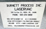 Burnett Process Inc 401400 High Efficiency Filtration Module LaserVac 0.3 Micron