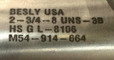 Besly 2-3/4"-8 UNS-3B Hand Tap 4 Flute HS GL-8106 M54-914-664