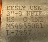 Besly 3"-8 NPTF Pipe Tap USA 8 Flute HS GINT M54935081 L-7957