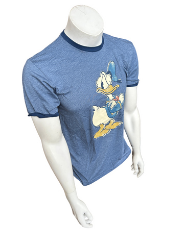 Disney Men's Donald Duck Tantrum Blue Short Sleeve Shirt Size Large