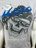 Mojo Sportfishing Gear Men's Gray Short Sleeve Skull Shirt Size Medium