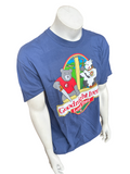 Comfort Colors Mens Goodnight Irene Long Trail Bear & Cow  Blue Shirt Size Large