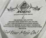 Mojo Sportfishing Gear Men's White Short Sleeve Pirate Skull Shirt Size Large