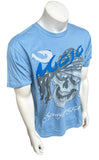 Mojo Sportfishing Gear Men's Blue Short Sleeve Pirate Skull Shirt Size Large