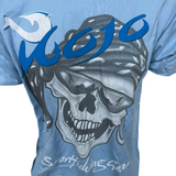 Mojo Sportfishing Gear Men's Blue Short Sleeve Pirate Skull Shirt Size Large