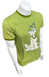 Disney Men's Pluto Circa 1930 Dog Graphic Green Short Sleeve Shirt Size Large