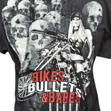 Lethal Threat Men's Motorcycle Bikes & Babes Black Short Sleeve Shirt Size Large