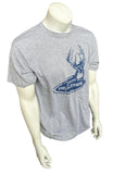 Anvil Men's Team RealTree Deer Graphic Gray Short Sleeve Shirt Size Large