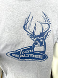 Anvil Men's Team RealTree Deer Graphic Gray Short Sleeve Shirt Size Large