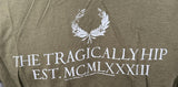 Tultex Men's The Tragically Hip Est. MCMLXXXIII Brown Short Sleeve Shirt Large