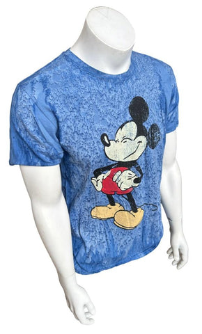 Disney Men's Mickey Mouse Graphic Blue Short Sleeve Shirt Size Medium