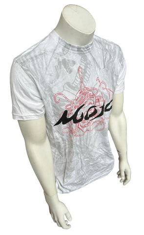 Mojo Sportfishing Gear Men's White Gray Short Sleeve  Skull Shirt Size Medium