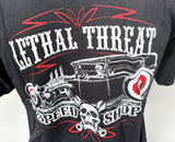 Lethal Threat Men's Speed Shop Motorcycle Hot Rod Black Shirt Size Medium